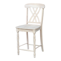 International Concepts Lattice Counter Height Stool, 24" Seat Height, Unfinished S-3902